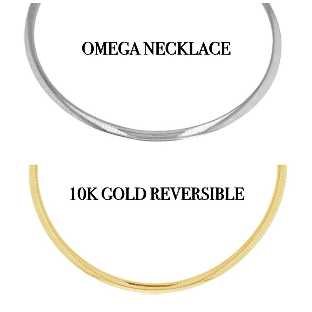 10k Gold Italy 3mm Omega chain Necklace